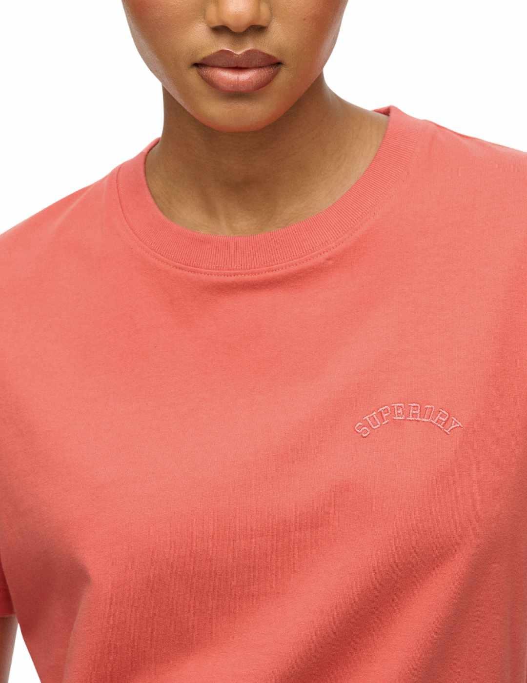 Camiseta Superdry Essential coral manga corta para mujer