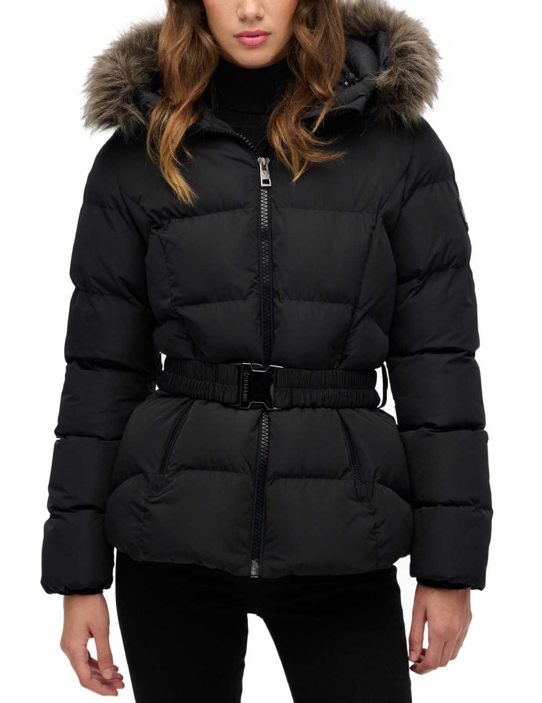 Chaqueta Superdry Fuji con capucha negra para mujer