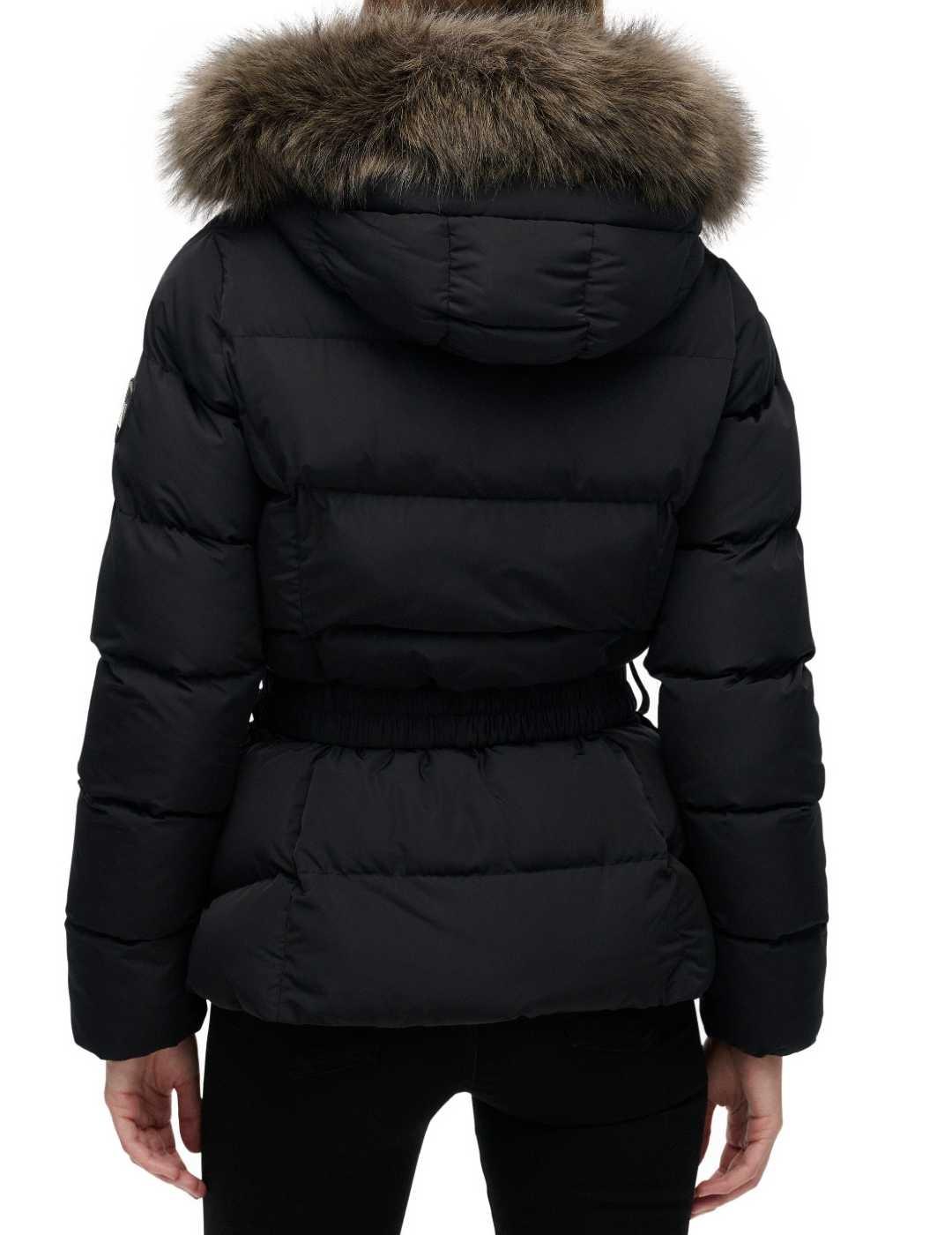 Chaqueta Superdry Fuji con capucha negra para mujer