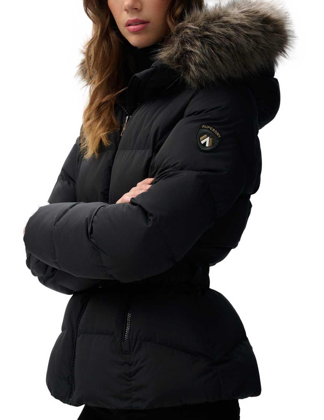 Chaqueta Superdry Fuji con capucha negra para mujer