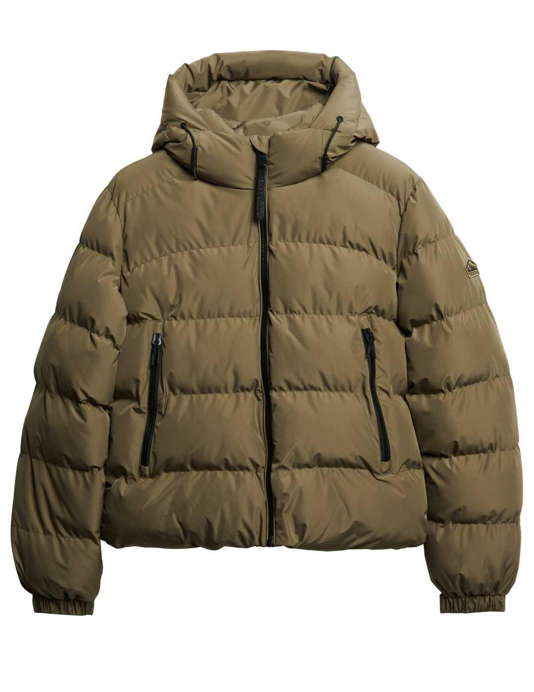 Plumas Superdry Sports impermeable verde caqui para mujer