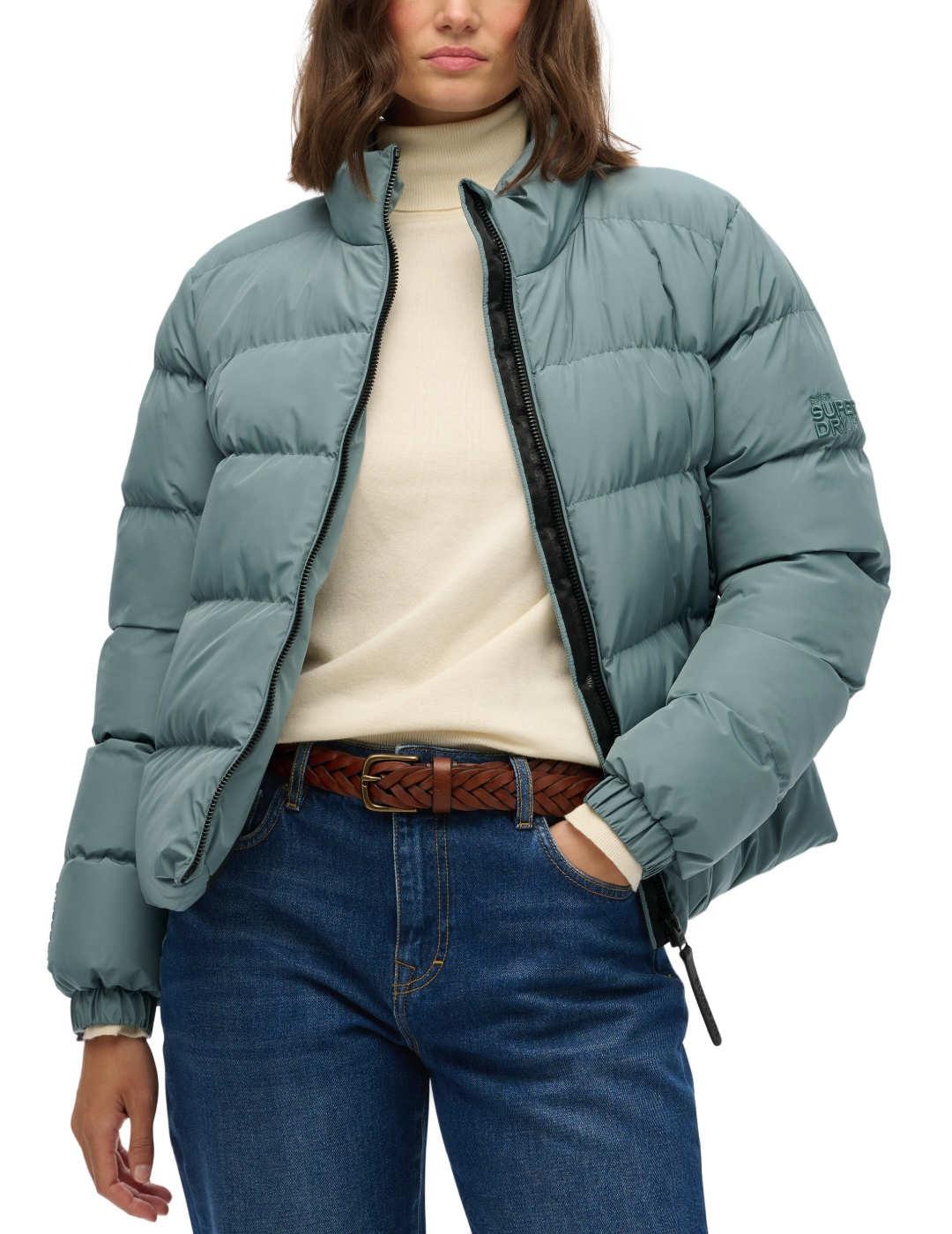 Chaqueta Superdry Sports azul acolchada para mujer