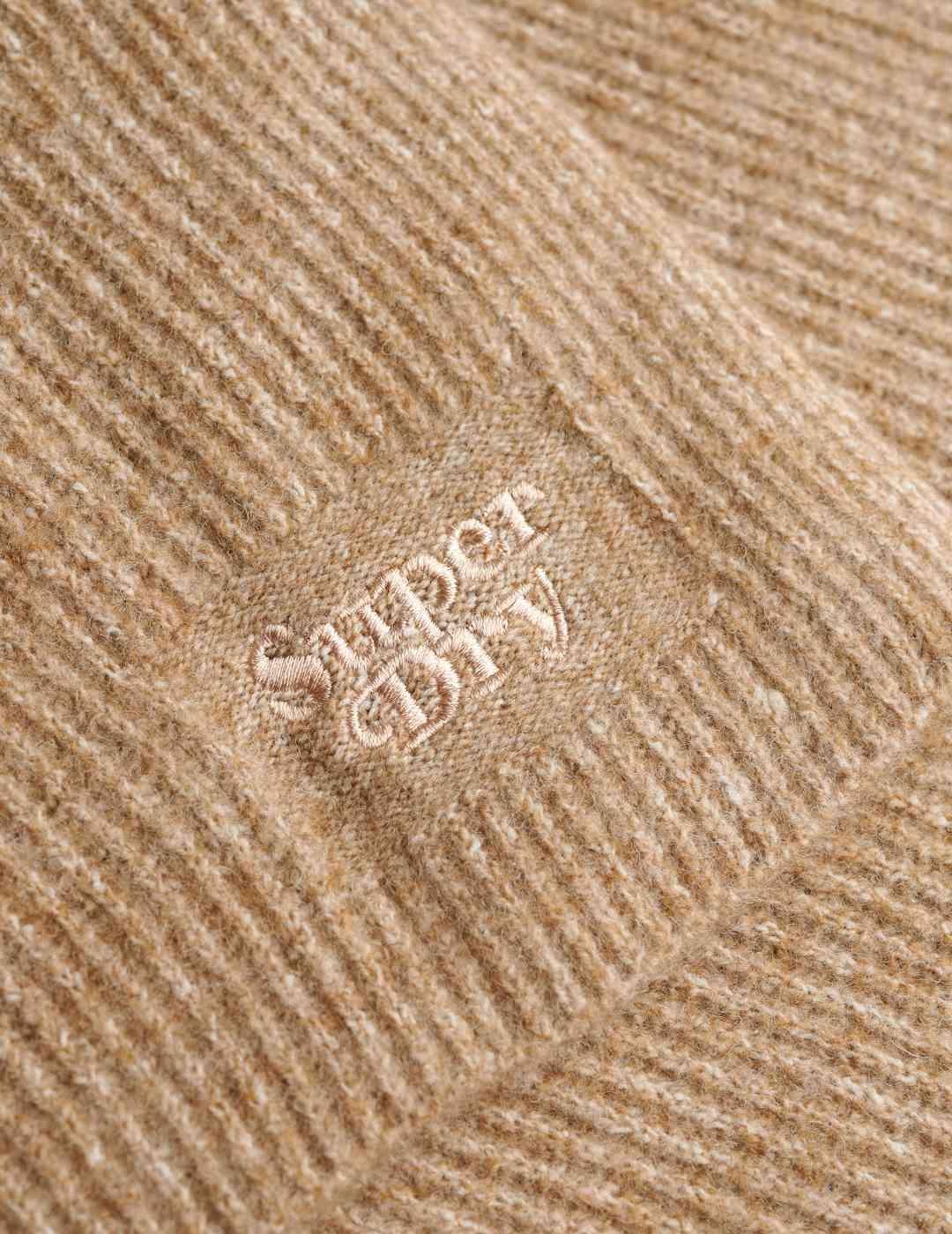 Bufanda Superdry marrón de cashmere suave para mujer