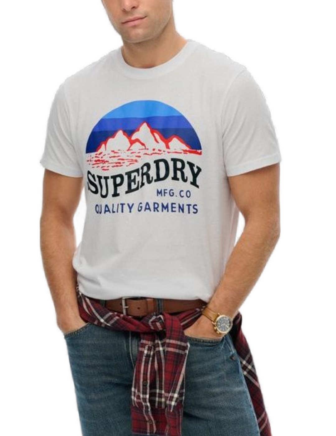 Camsieta Superdry Great gris logo manga corta para hombre