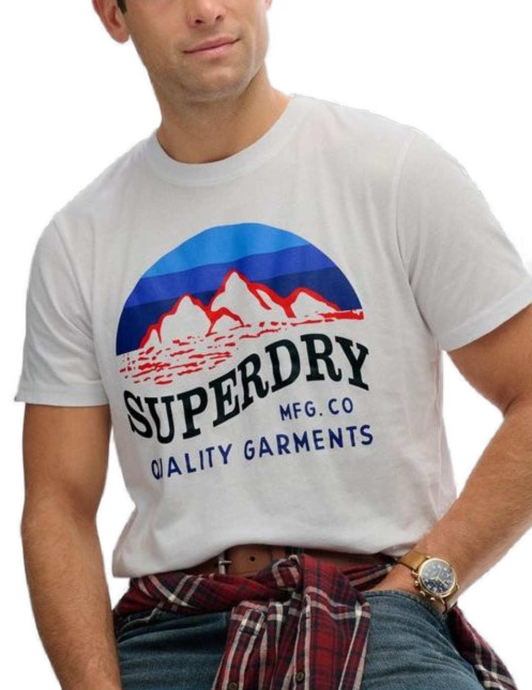 Camsieta Superdry Great gris logo manga corta para hombre