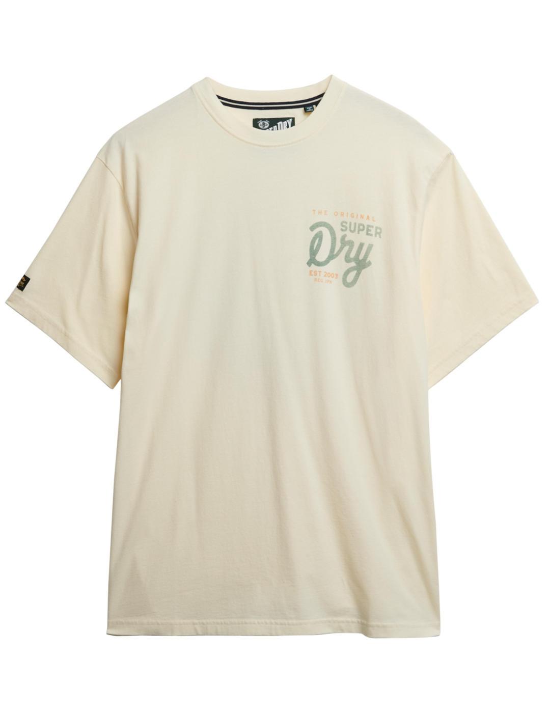 Camiseta Superdry Tap Room corte oversize blanco para hombre