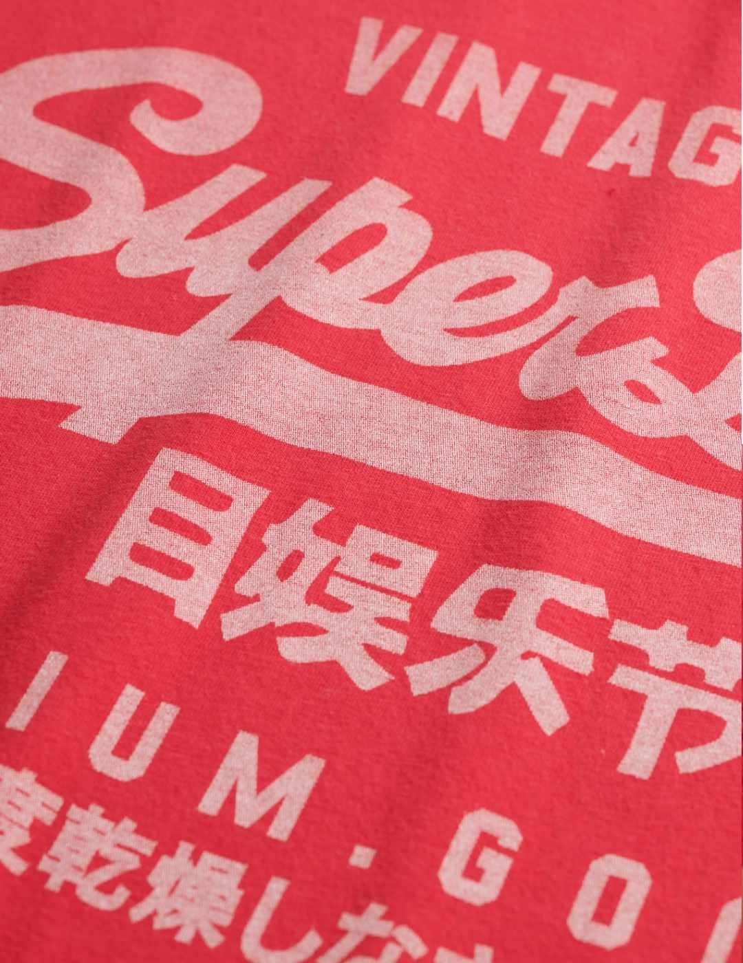 Camiseta Superdry Vintage rojomanga corta para hombre