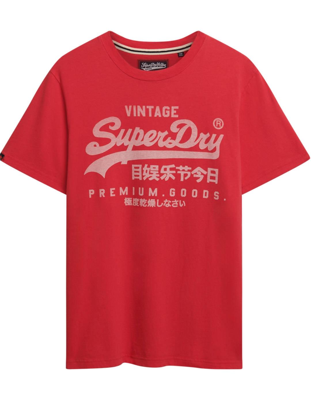 Camiseta Superdry Vintage rojomanga corta para hombre