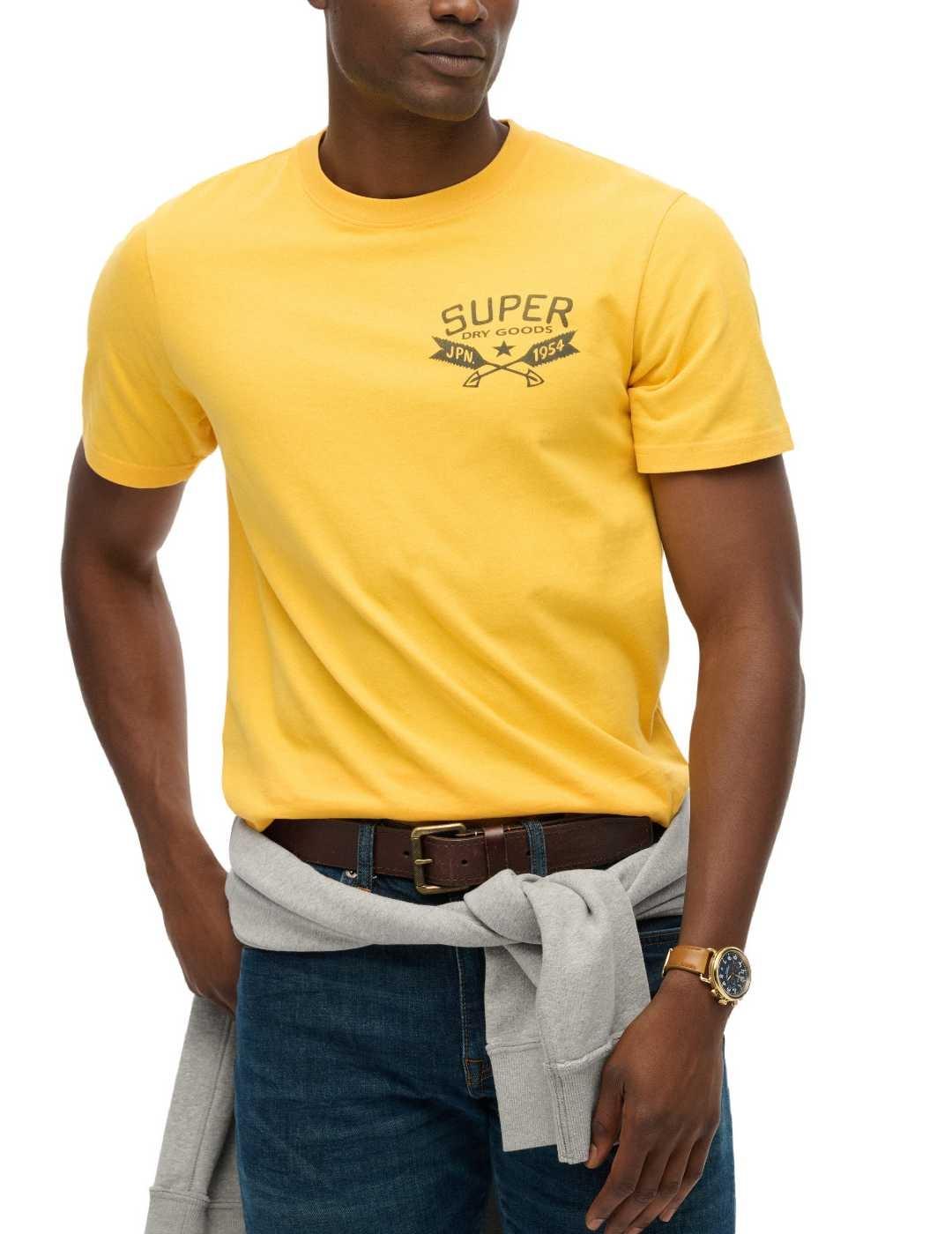 Camiseta Superdry Lo-fi ajuste regular amarillo para hombre