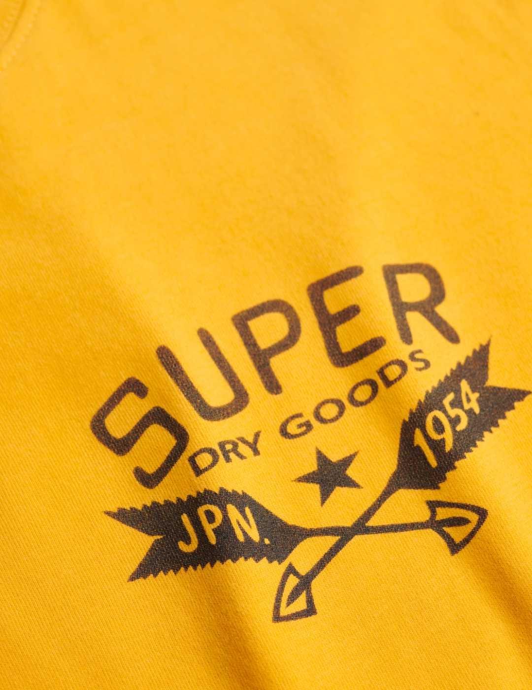 Camiseta Superdry Lo-fi ajuste regular amarillo para hombre
