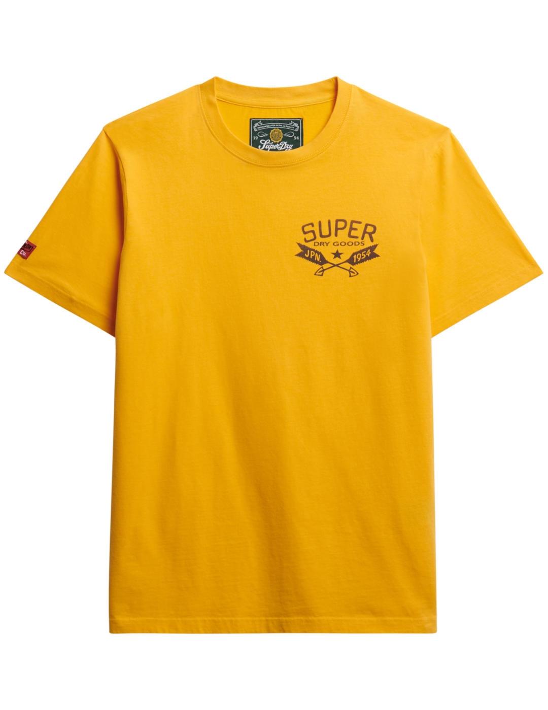 Camiseta Superdry Lo-fi ajuste regular amarillo para hombre