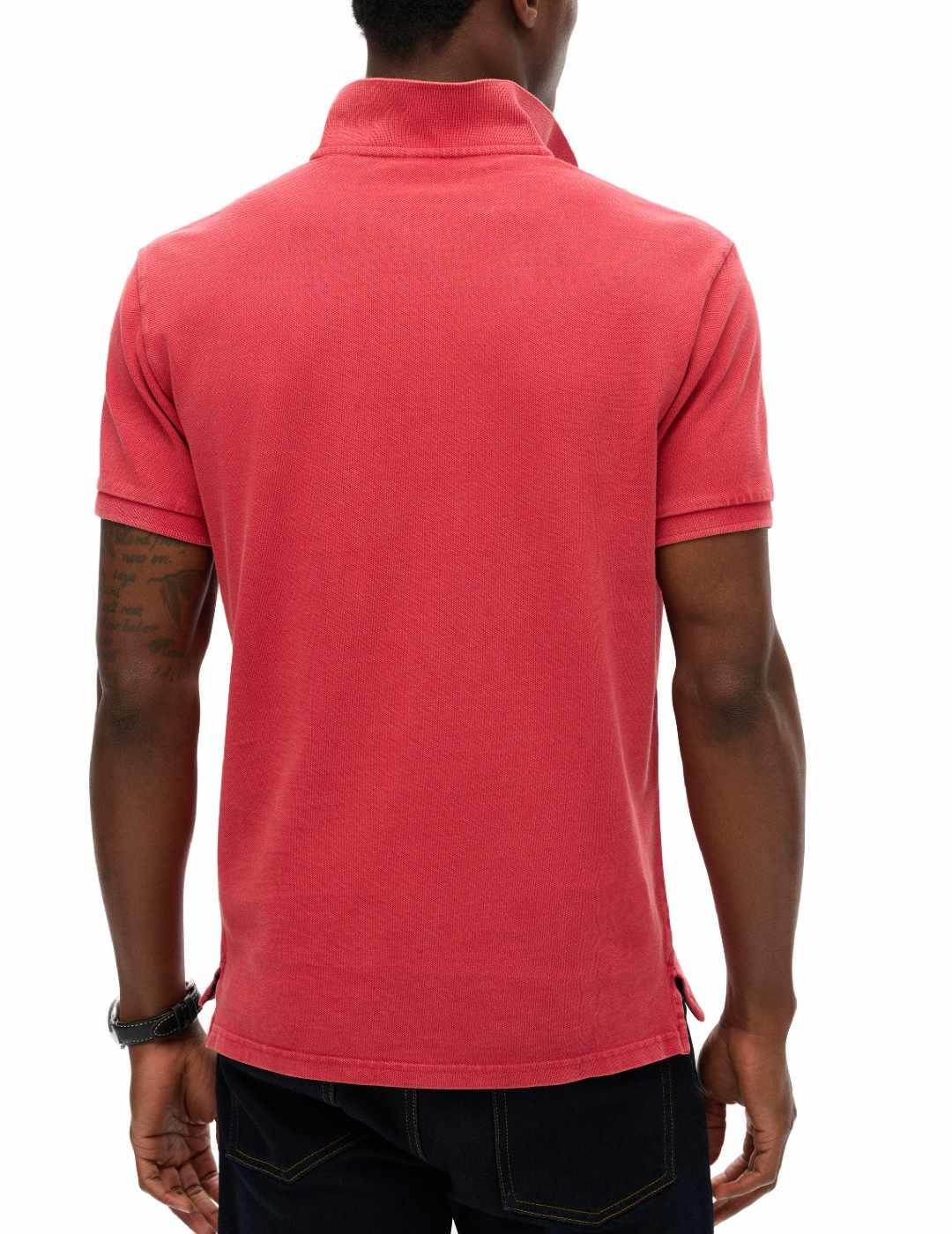 Polo Superdry Vintage rojo logo manga corta para hombre