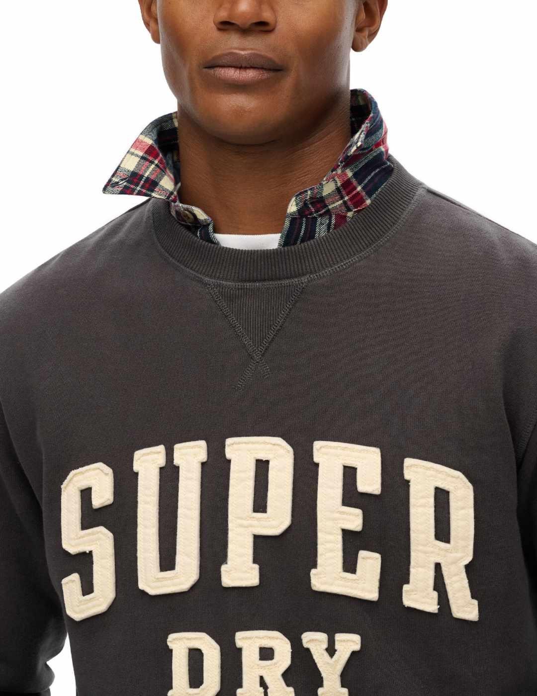 Sudadera Superdry Athletic negro sin capucha para hombre