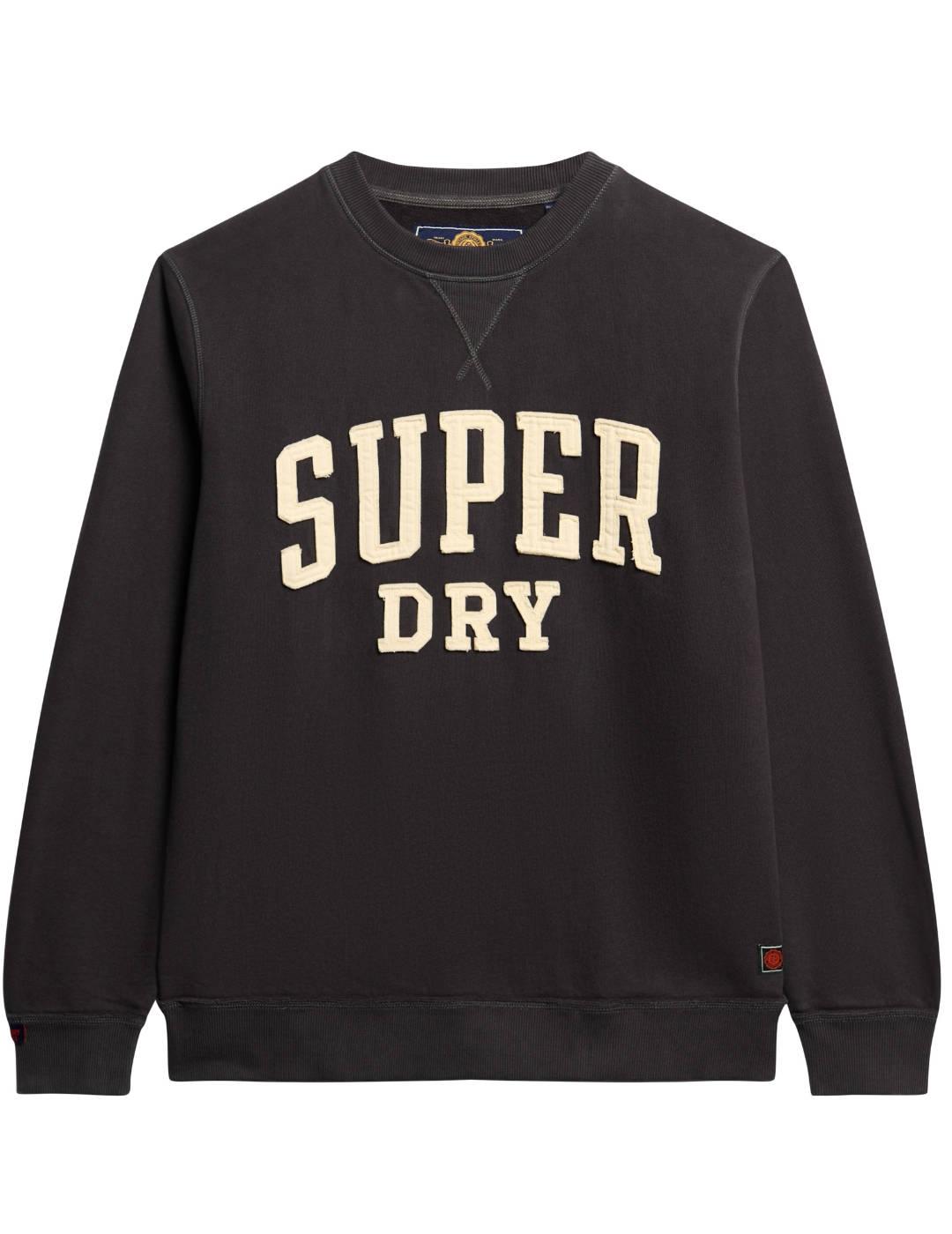 Sudadera Superdry Athletic negro sin capucha para hombre