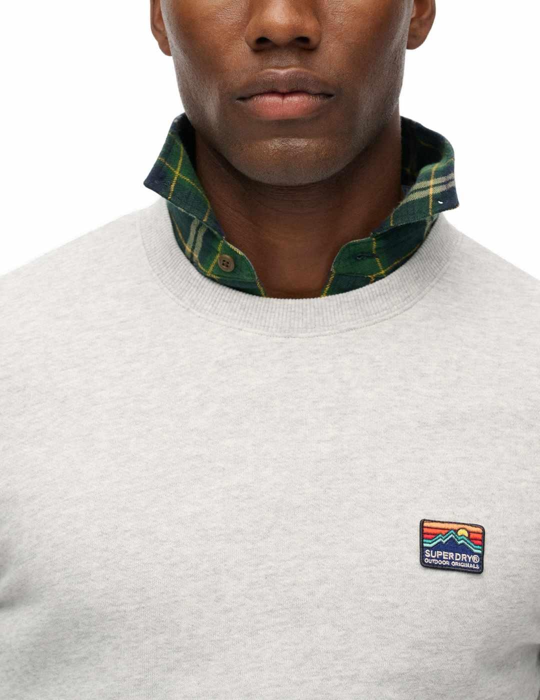 Sudadera Superdry Great gris vigoré sin capucha para hombre