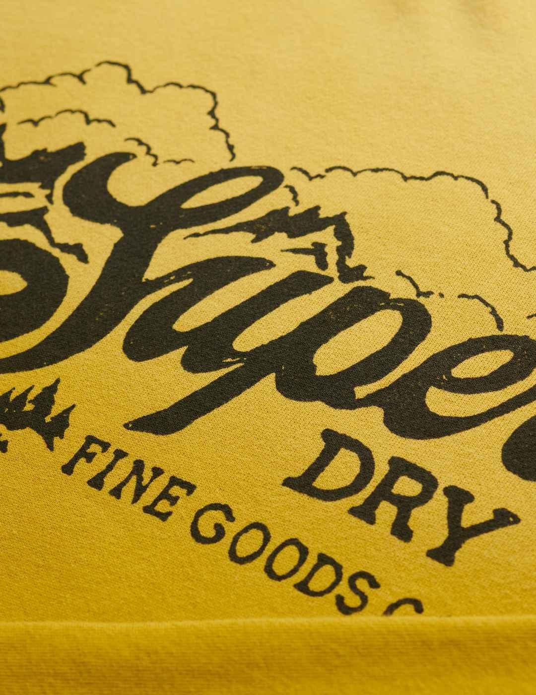 Sudadera Superdry Lo-Fi amarillo sin capucha para hombre