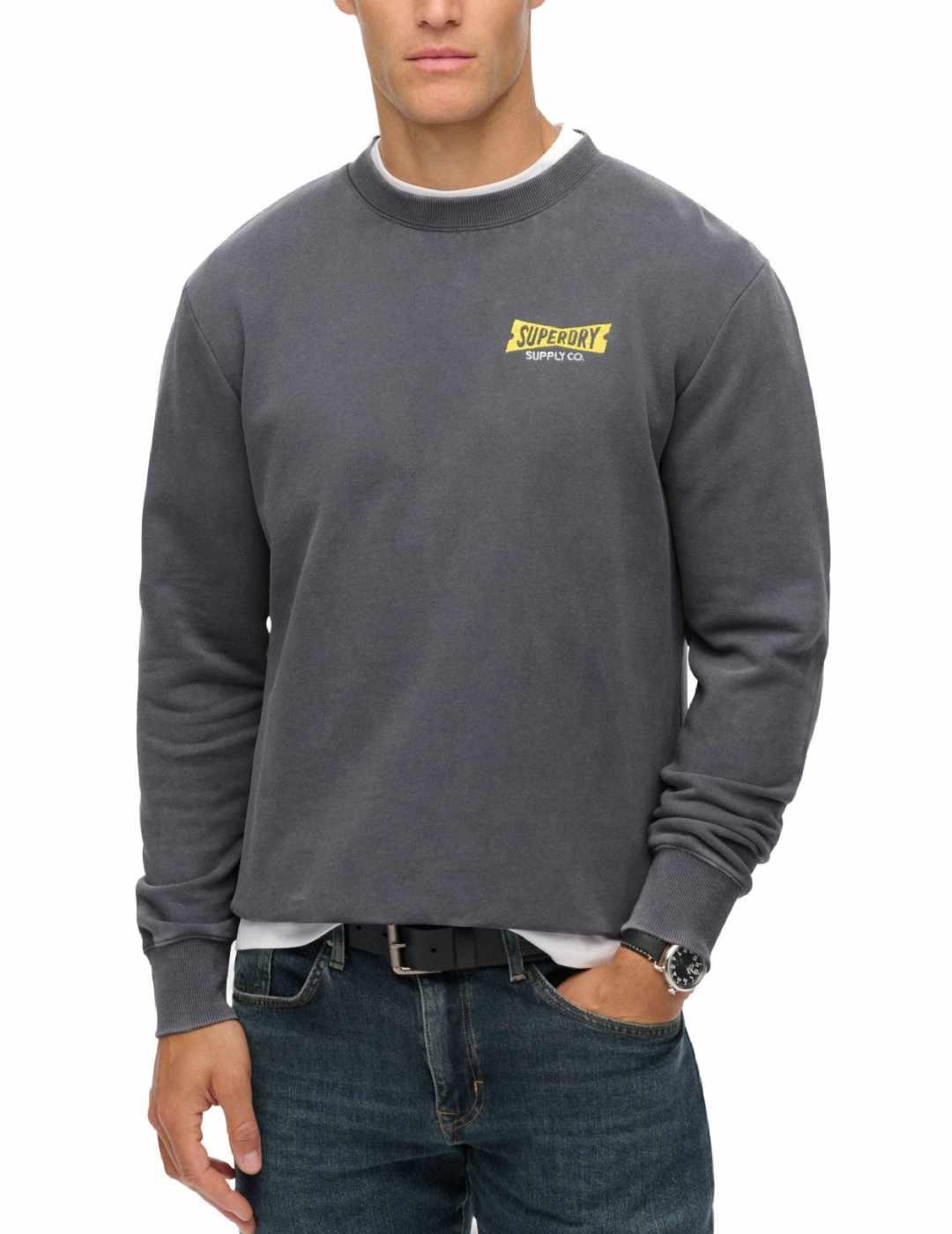 Sudadera Superdry Heritage corte holgado azul para hombre