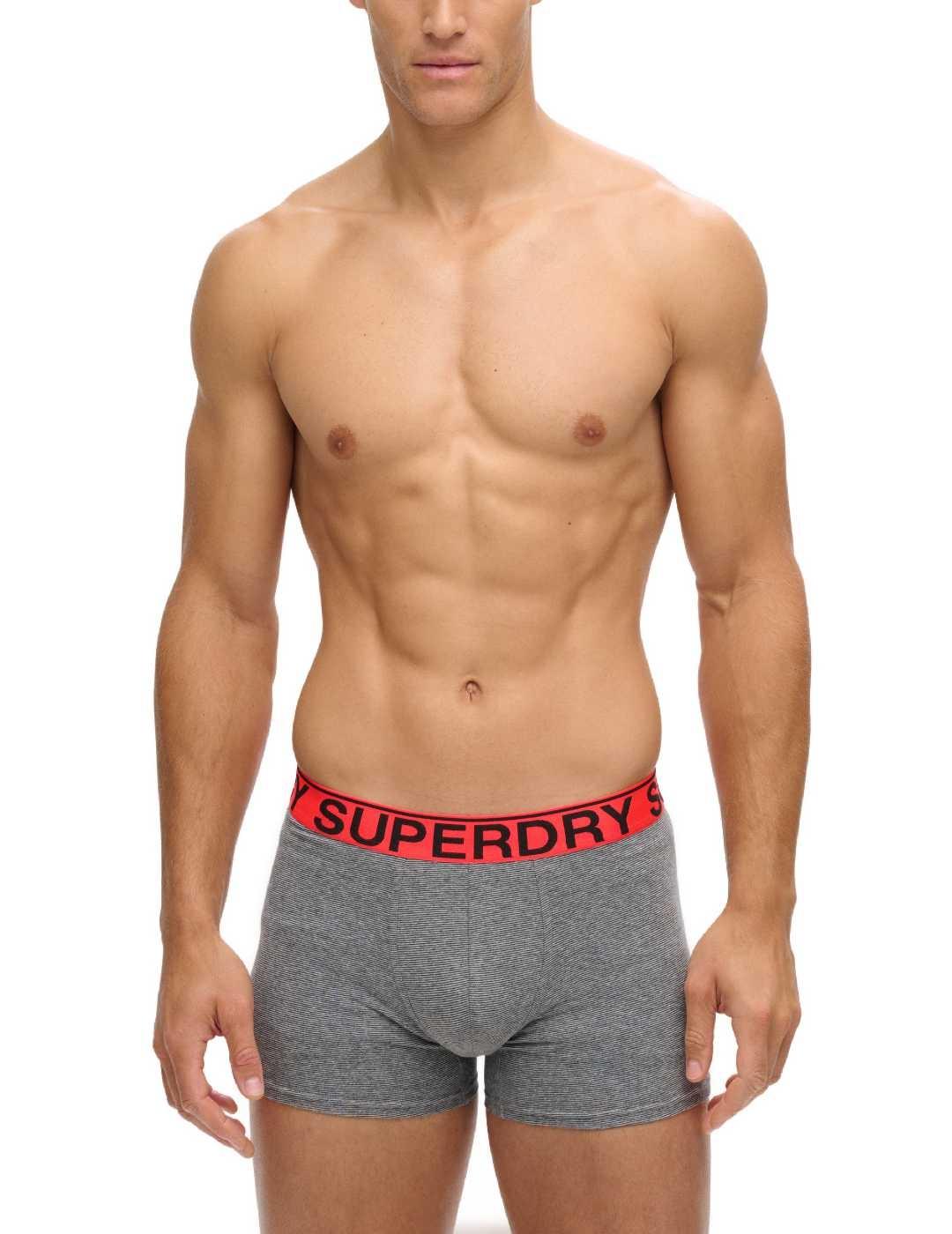 Íntimo Superdry pack de 2 bóxers negro gris para hombre