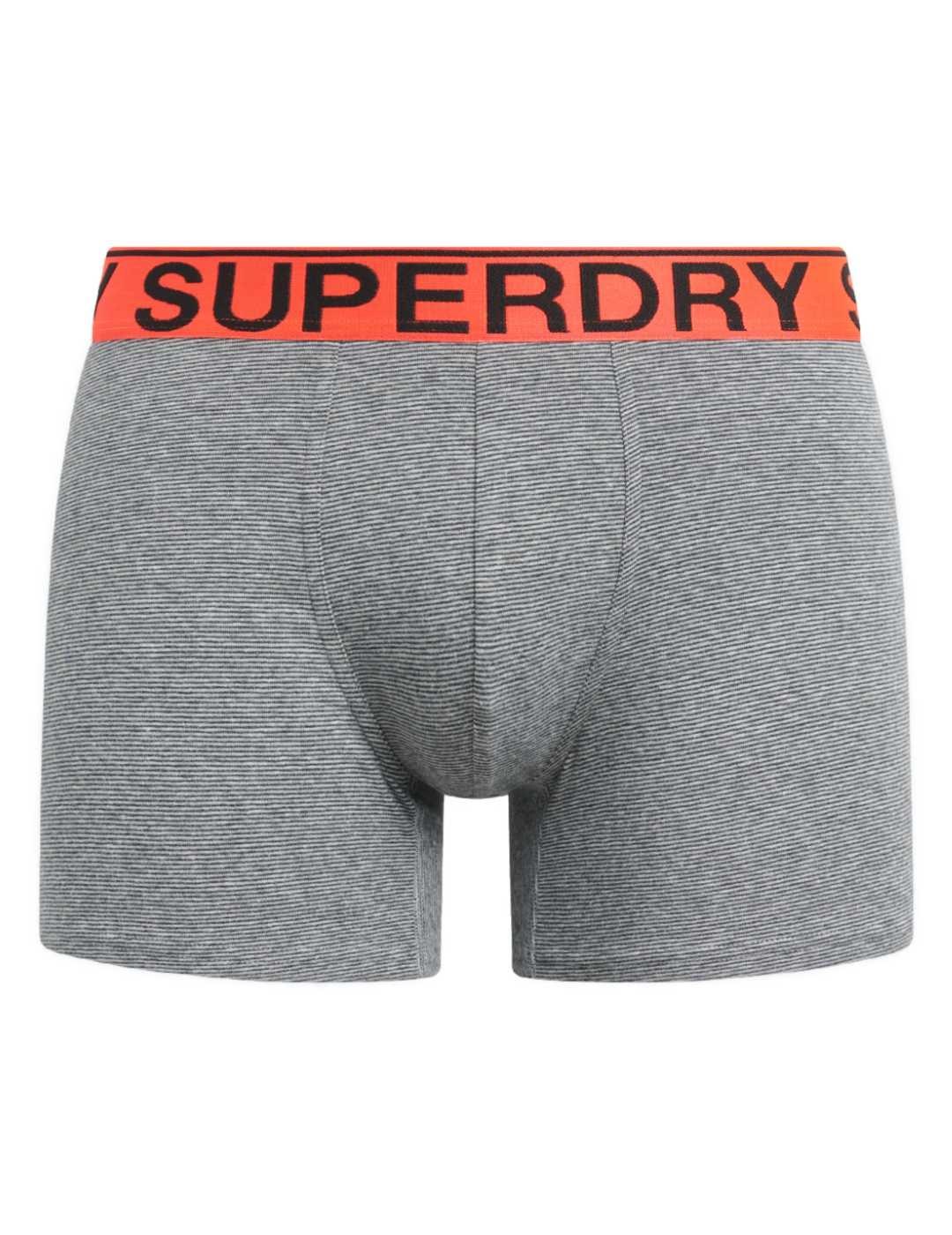 Íntimo Superdry pack de 2 bóxers negro gris para hombre