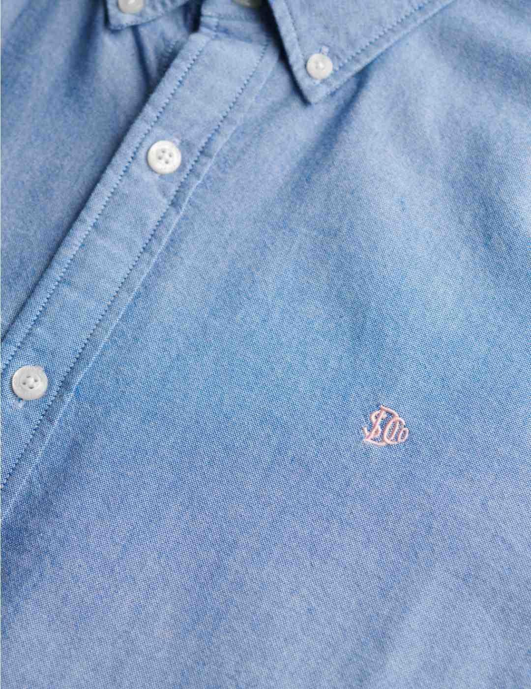 Camisa Superdry Oxford celeste manga larga para hombre