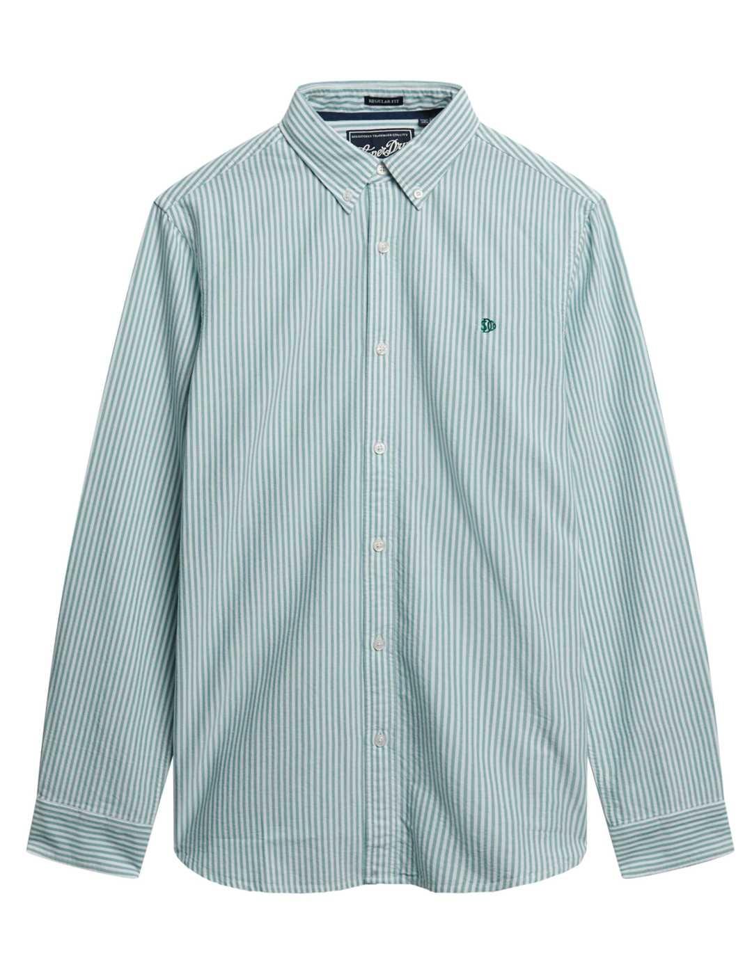 Camisa Superdry Classic Oxford rayas menta para hombre