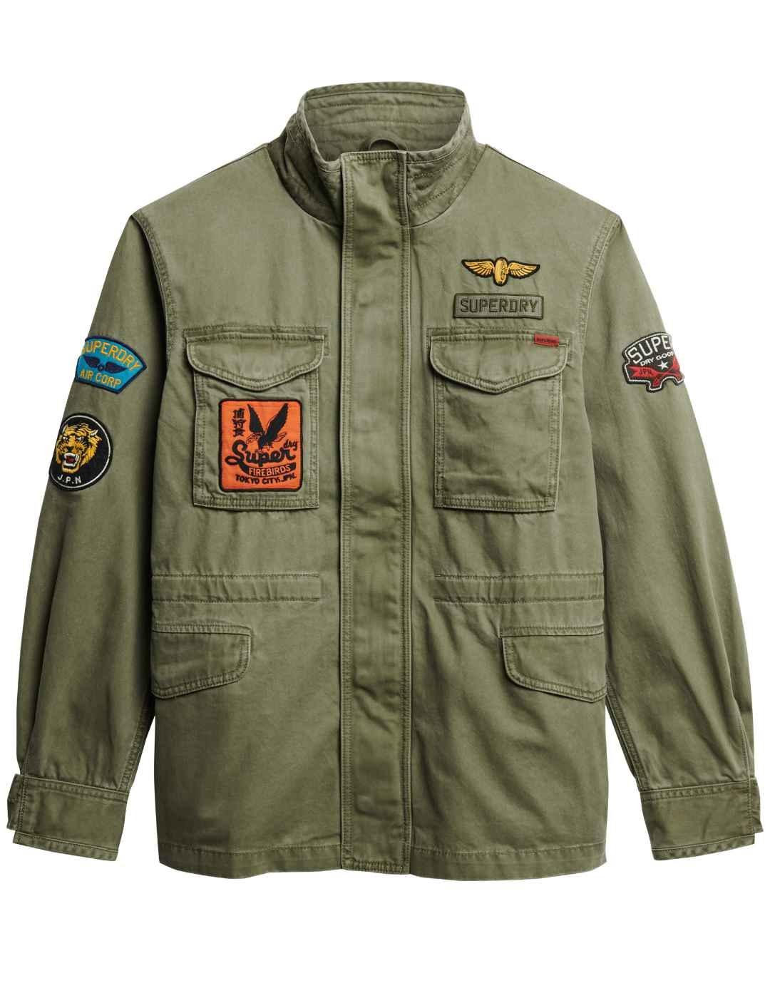 Chaqueta Superdry Patched verde parches para hombre