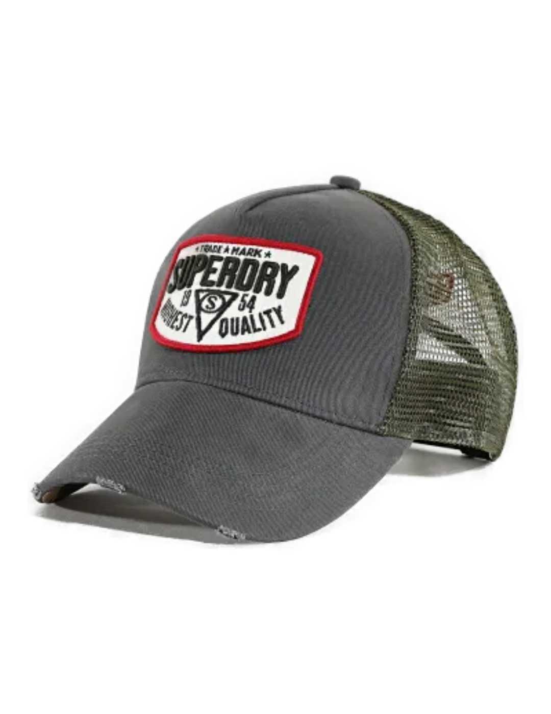 Gorra Superdry Mesh gris y verde militar para hombre