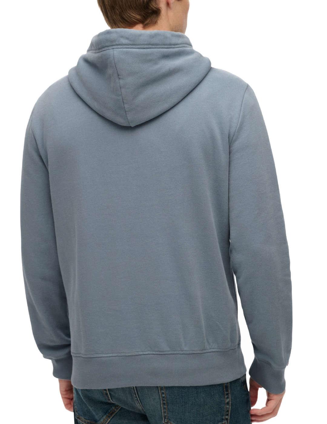 Sudadera Superdry Tokyo azul grisáceo con capucha de hombre