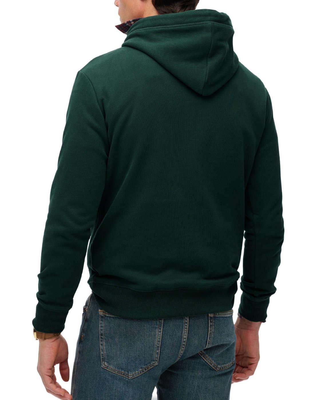 Sudadera Superdry Essential verde con capucha para hombre