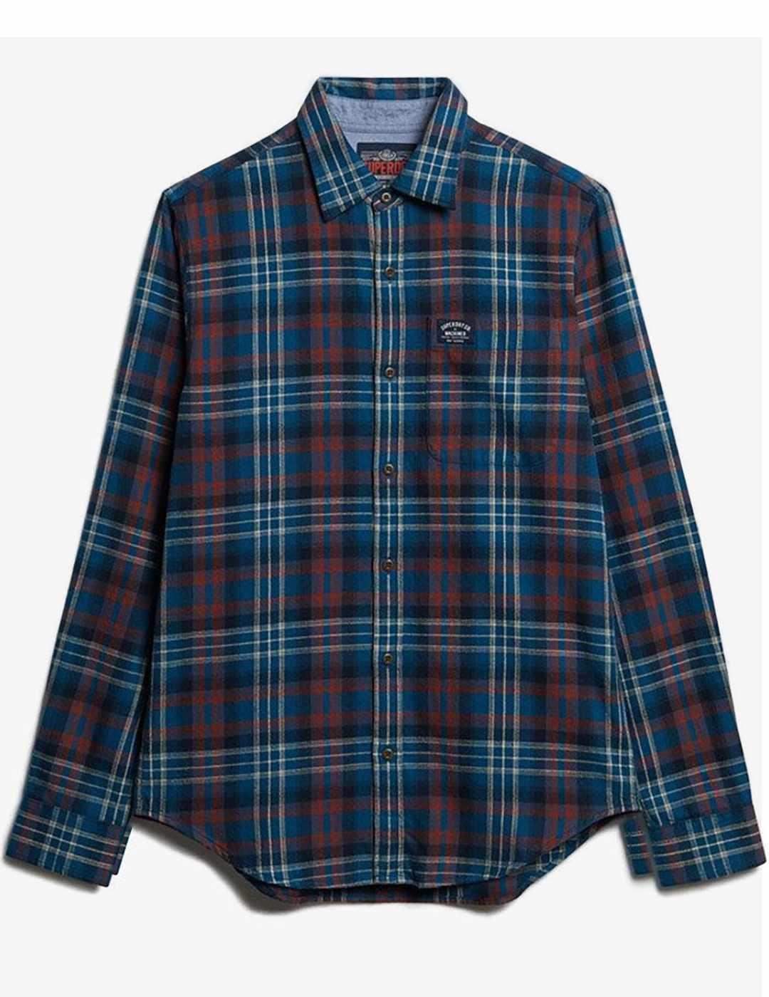 Camisa Superdry leñador cuadros azul y burdeos para hombre