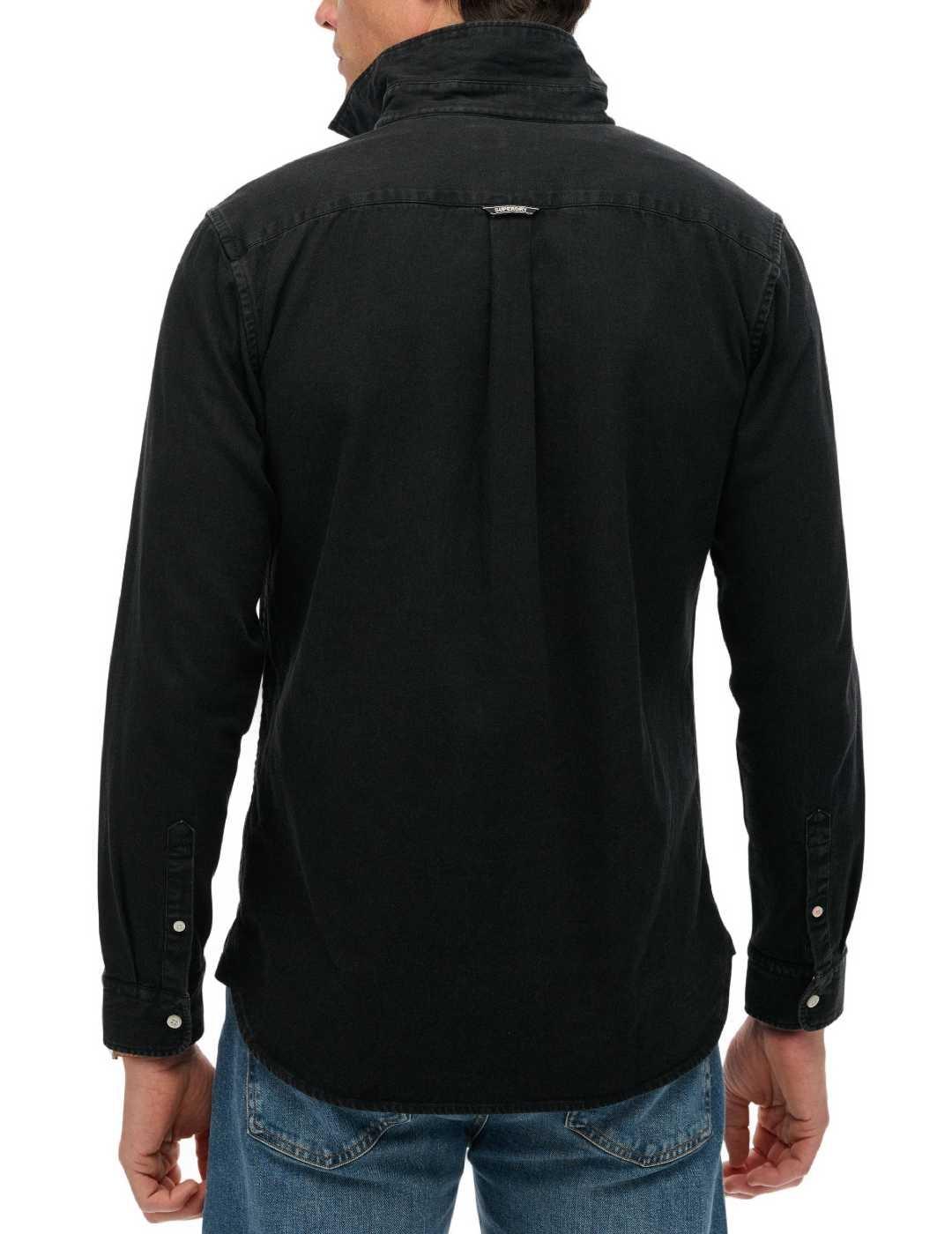 Camisa Superdry Essential negra vaquera para hombre