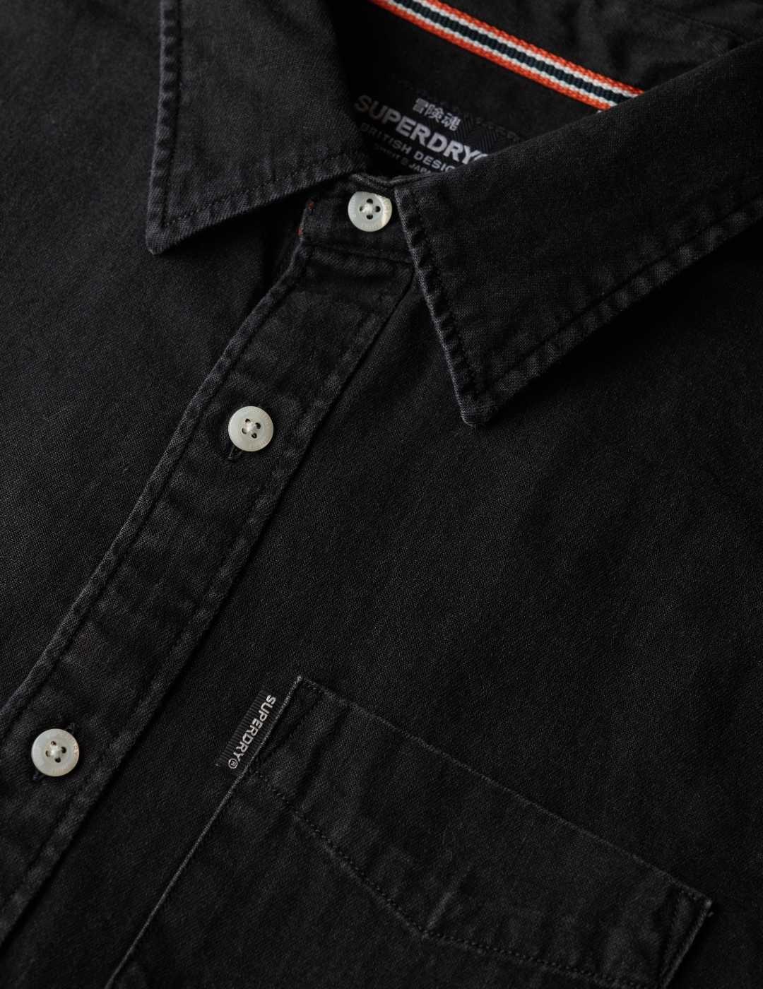 Camisa Superdry Essential negra vaquera para hombre