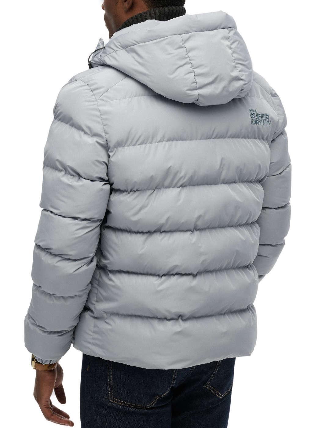 Chaqueta Superdry Sports plata con capucha para hombre