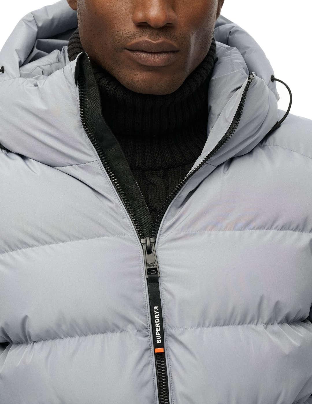 Chaqueta Superdry Sports plata con capucha para hombre