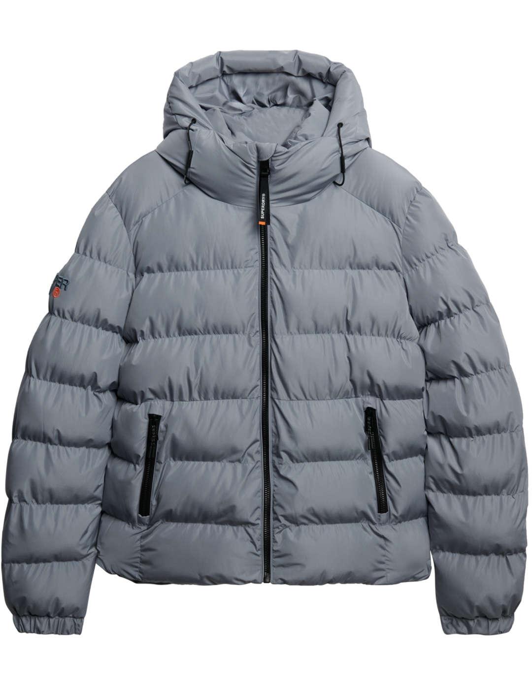 Chaqueta Superdry Sports plata con capucha para hombre