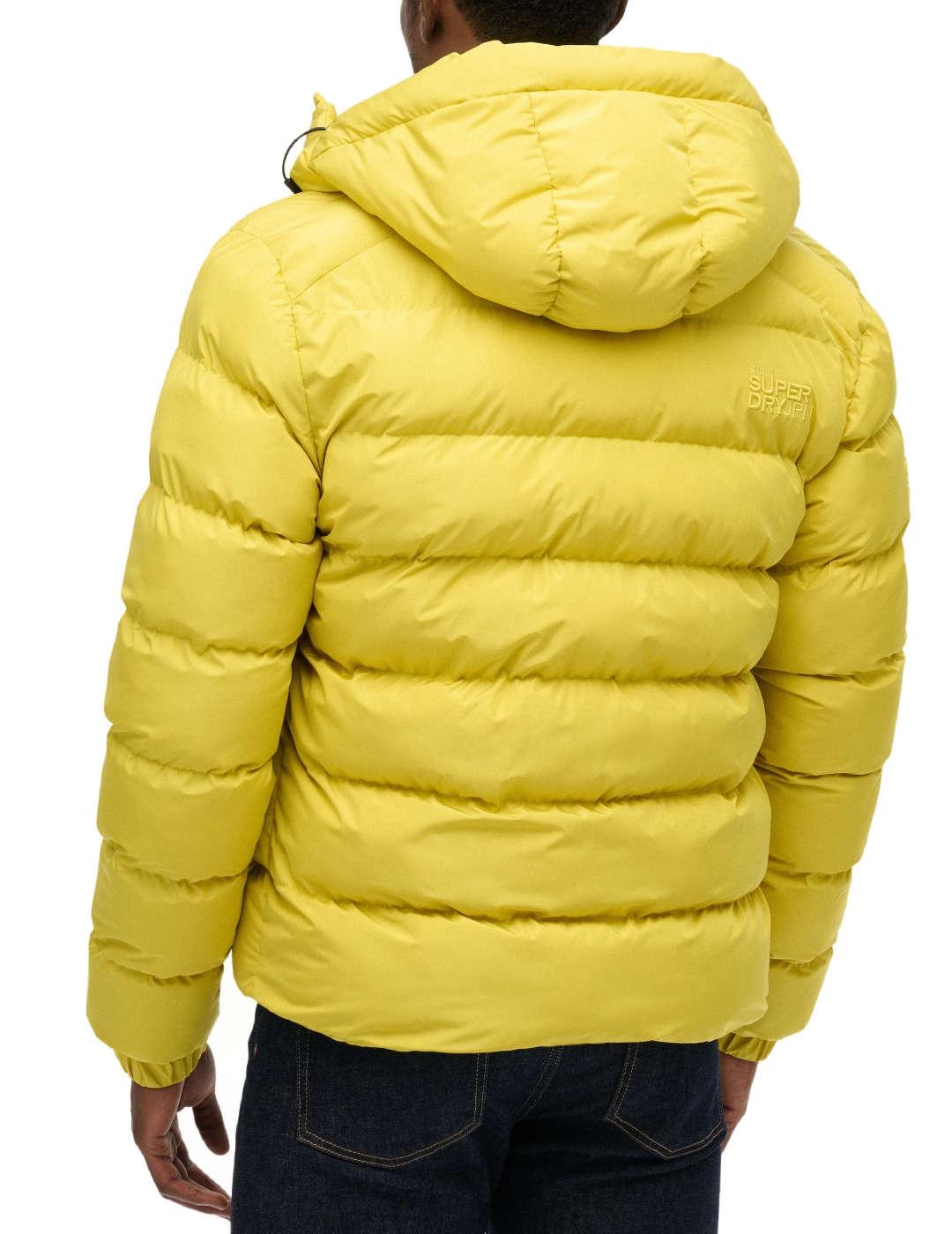 Chaqueta Superdry Sports amarilla con capucha para hombre