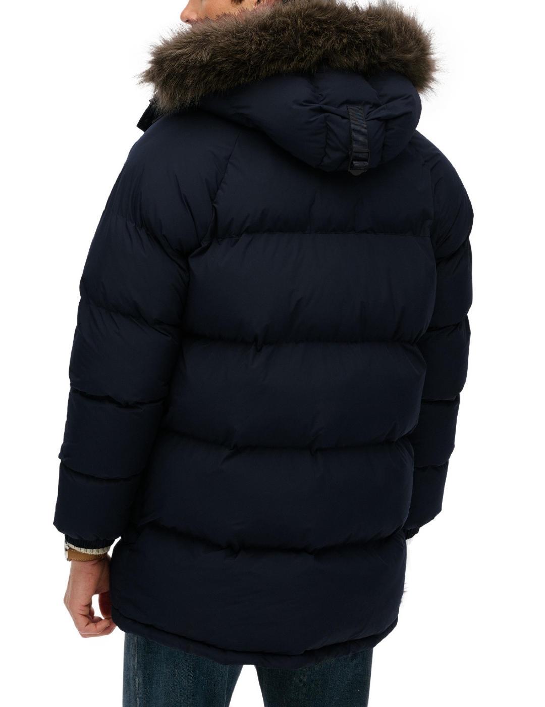 Parka Superdry Everest azul marino acolchada para hombre