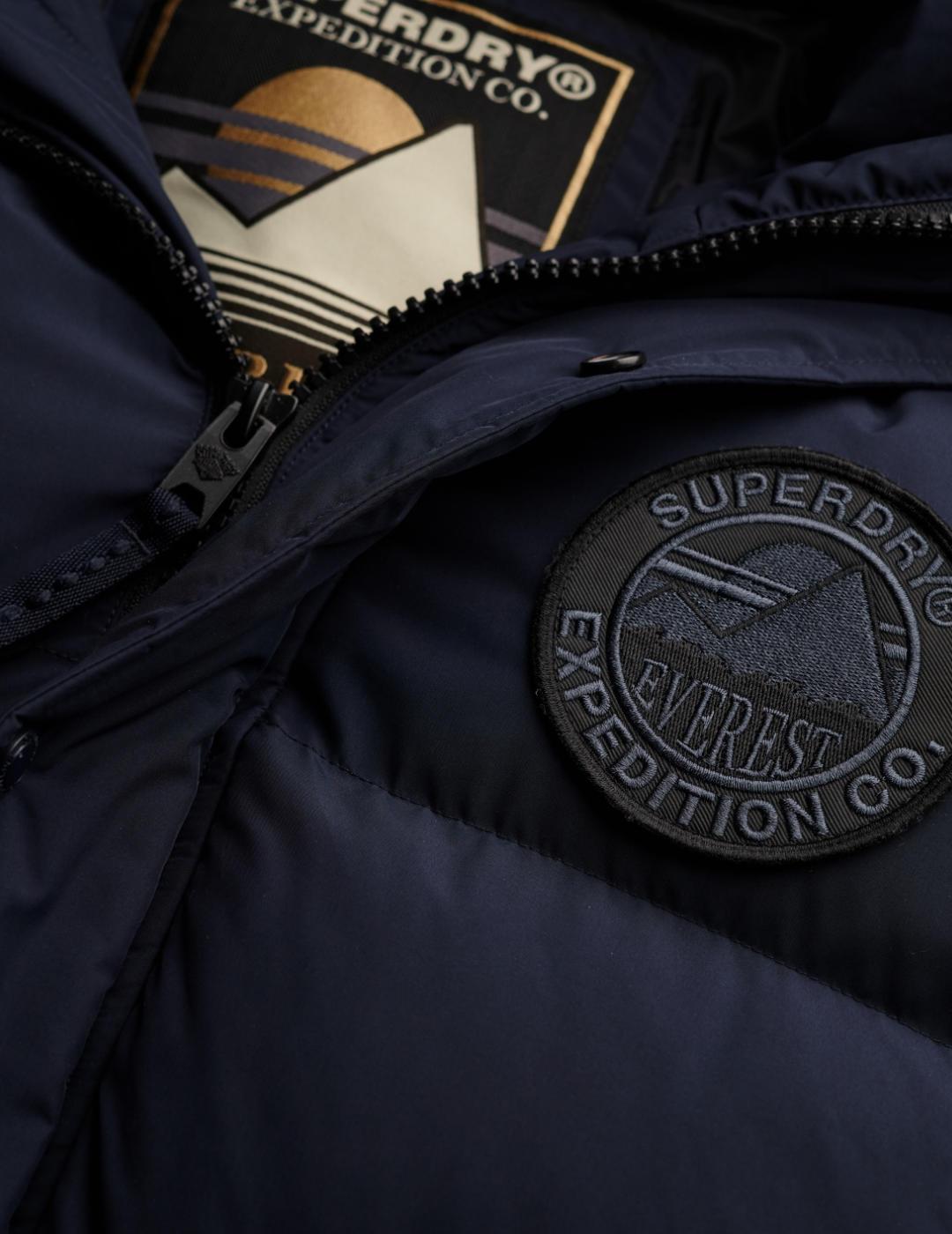 Parka Superdry Everest azul marino acolchada para hombre