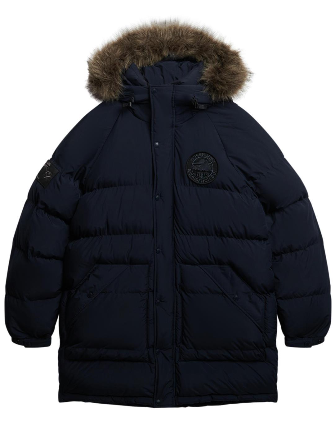 Parka Superdry Everest azul marino acolchada para hombre