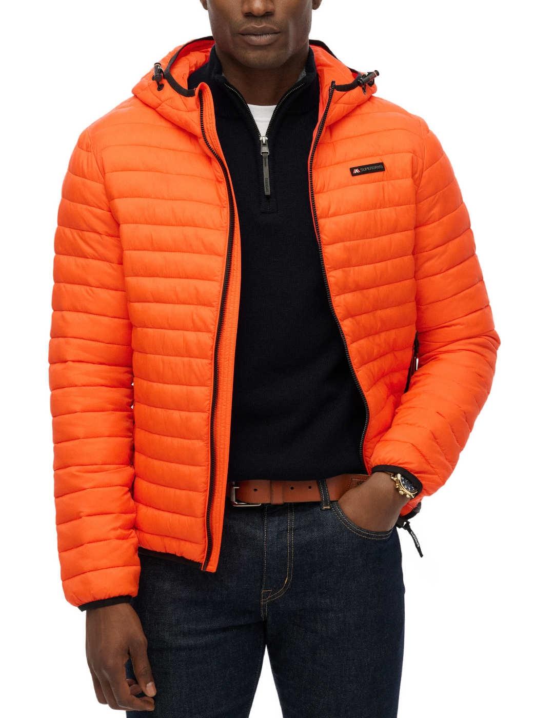 Cazadora Superdry Fuji naranja acolchada para hombre
