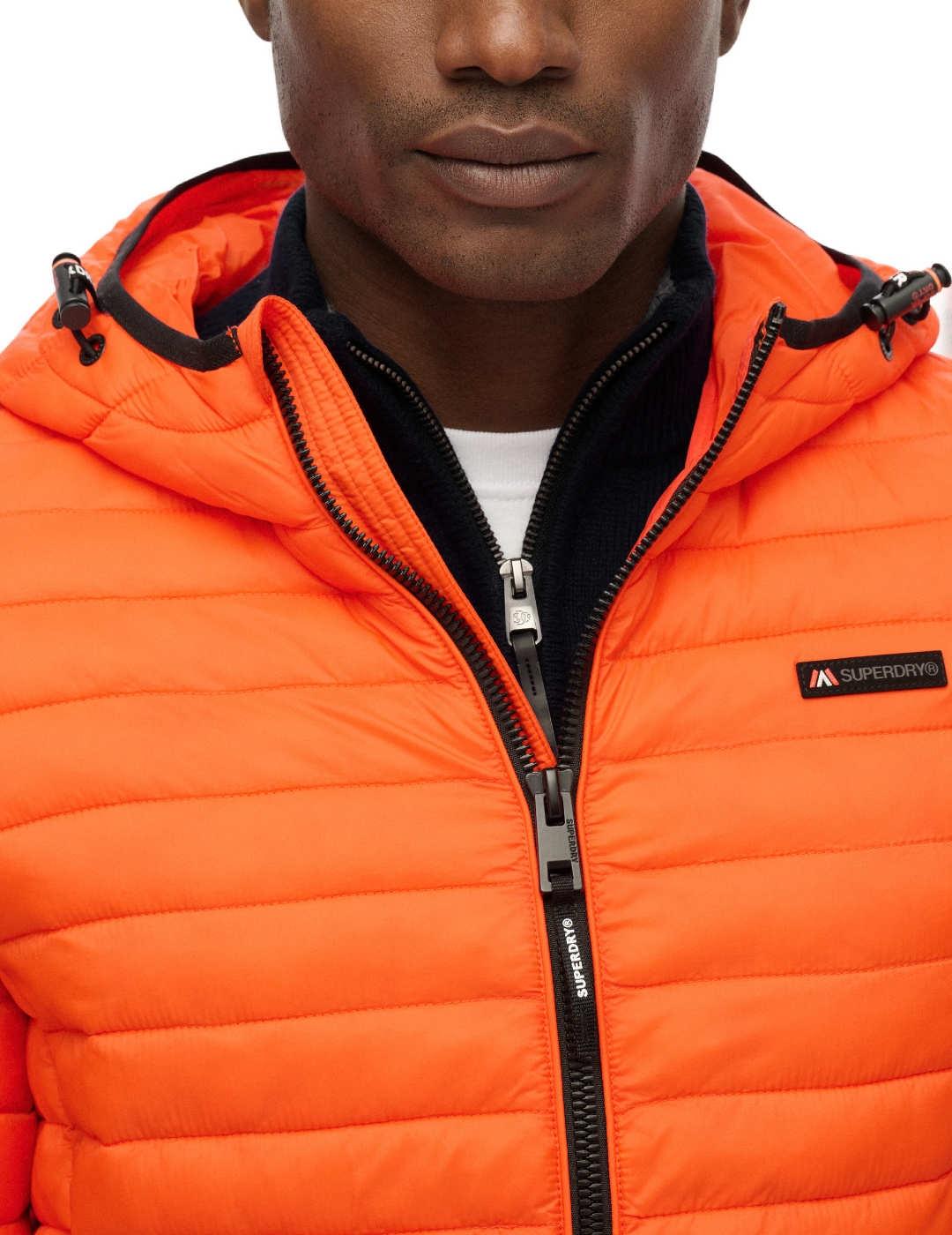 Cazadora Superdry Fuji naranja acolchada para hombre