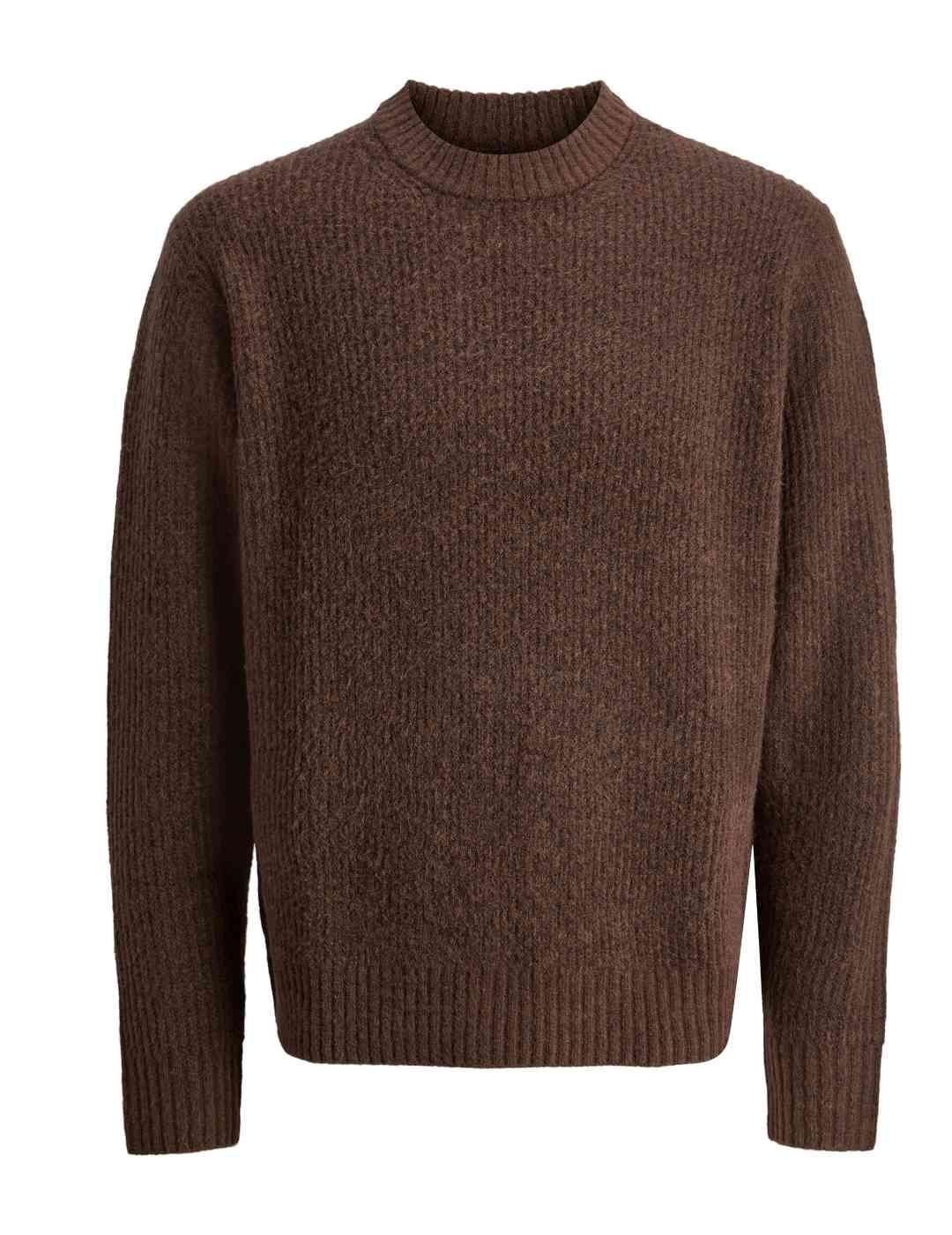 Jersey Jack&Jones York marrón punto grueso de hombre