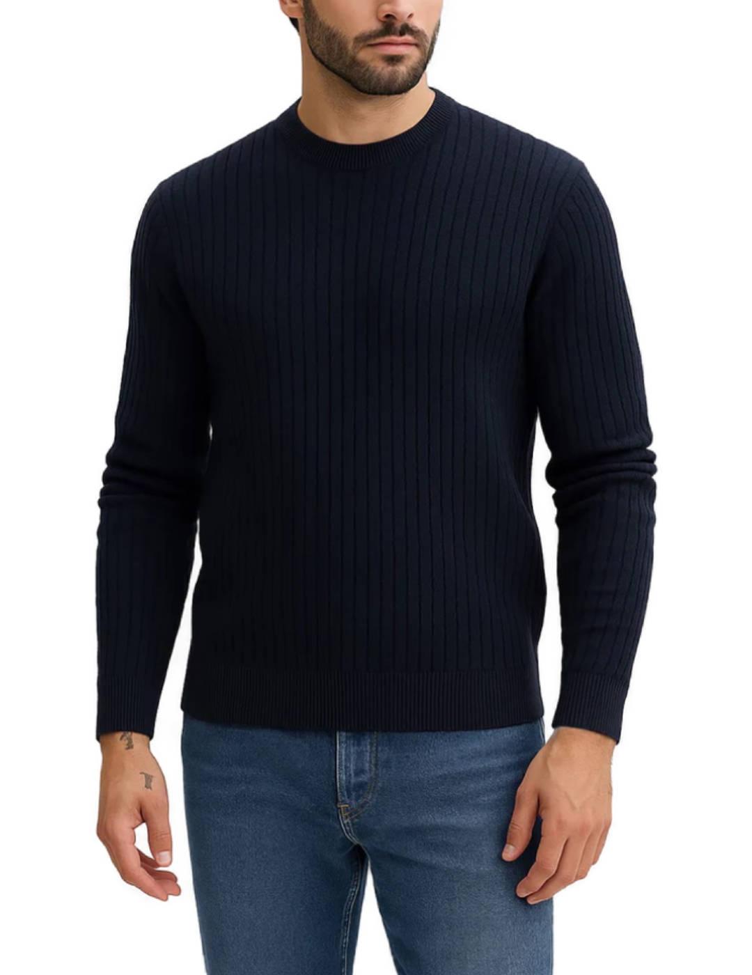 Jersey Jack&Jones Blubarkley marino punto grueso para hombre