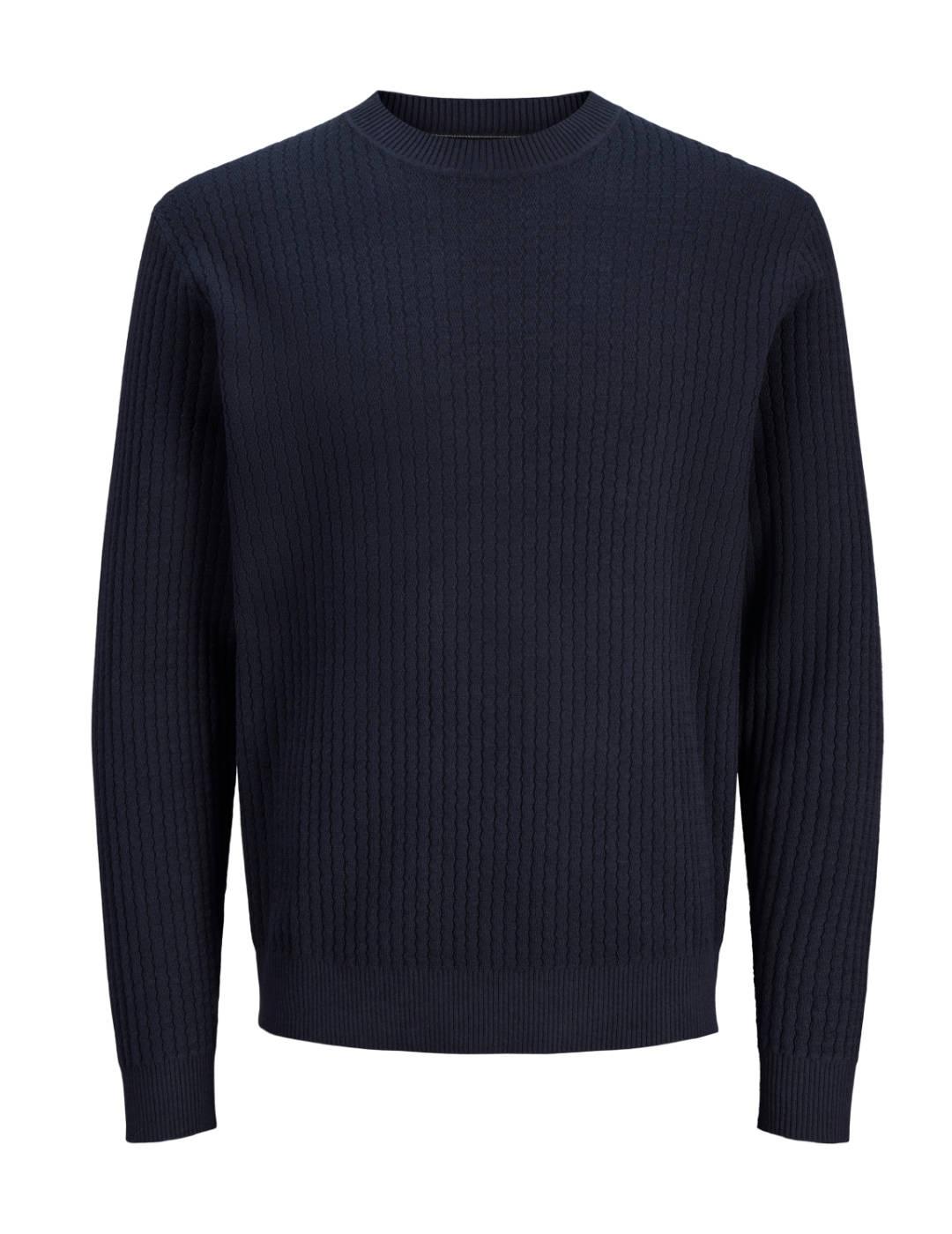 Jersey Jack&Jones Blubarkley marino punto grueso para hombre