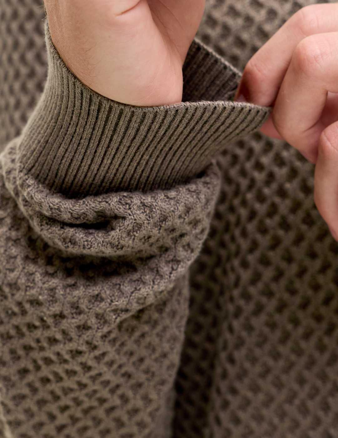 Jersey Jack&Jones Blubarkley marrón punto grueso para hombre