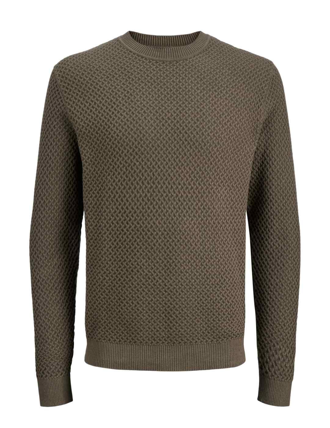 Jersey Jack&Jones Blubarkley marrón punto grueso para hombre