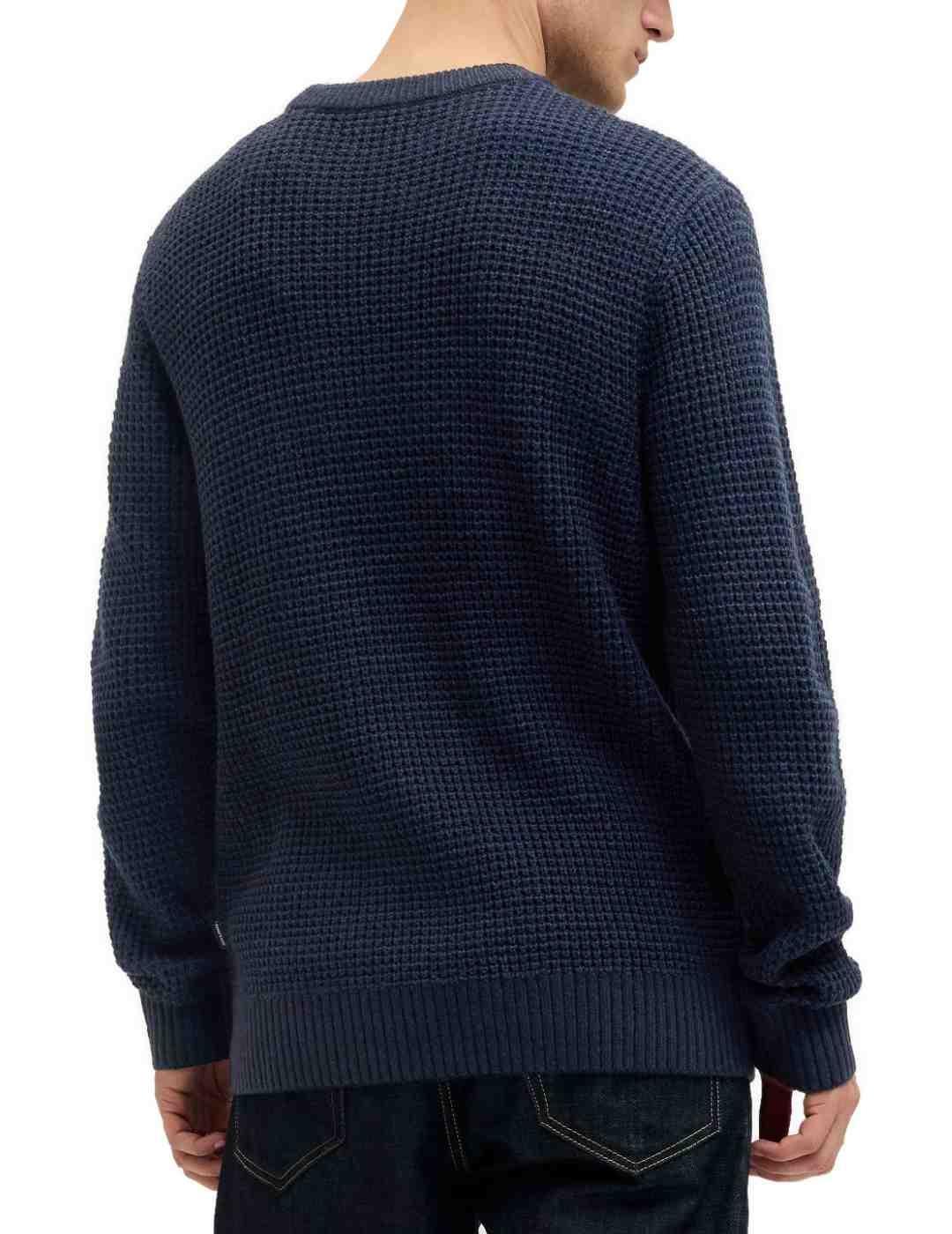 Jersey Jack&Jones Global marino punto grueso para hombre