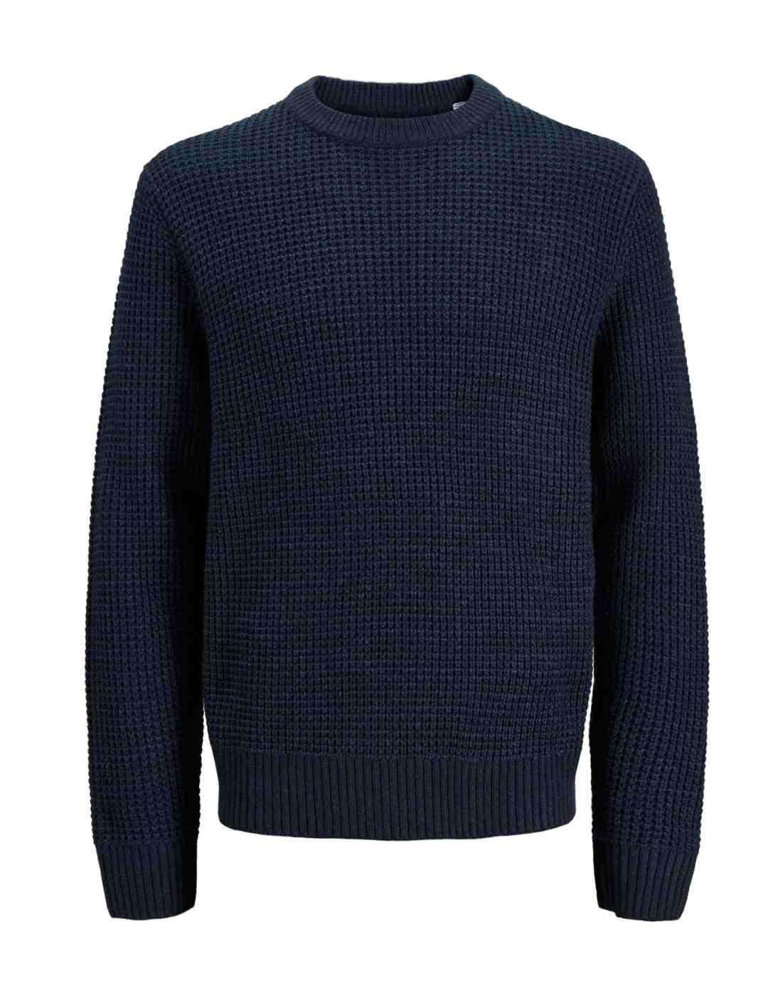 Jersey Jack&Jones Global marino punto grueso para hombre