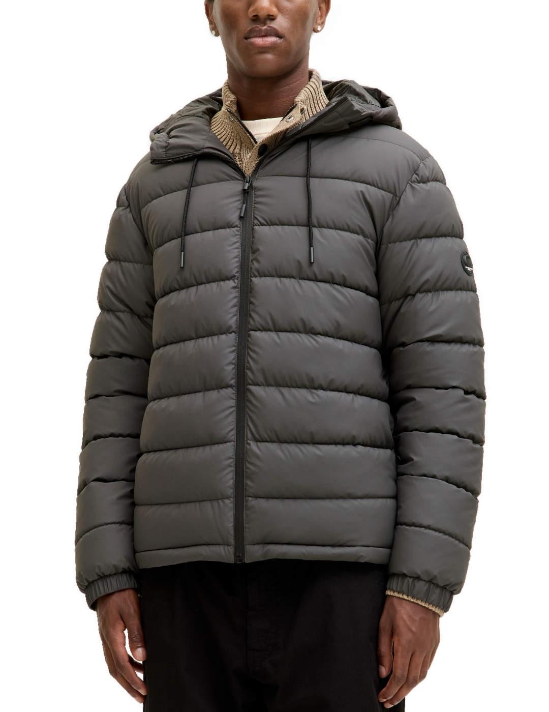 Plumas Jack&Jones Point gris acolchado capucha para hombre