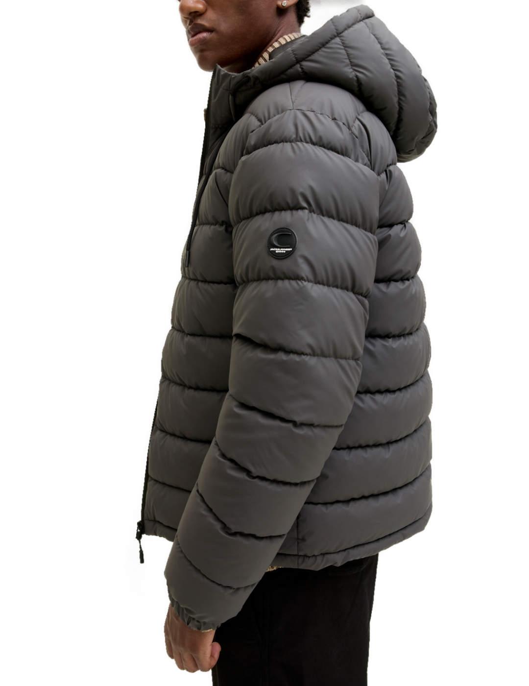 Plumas Jack&Jones Point gris acolchado capucha para hombre